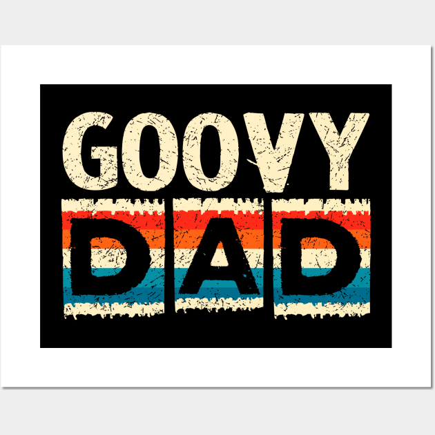 Mens Groovy Dad 70s Aesthetic Nostalgia 1970's Retro Dad Wall Art by Xonmau